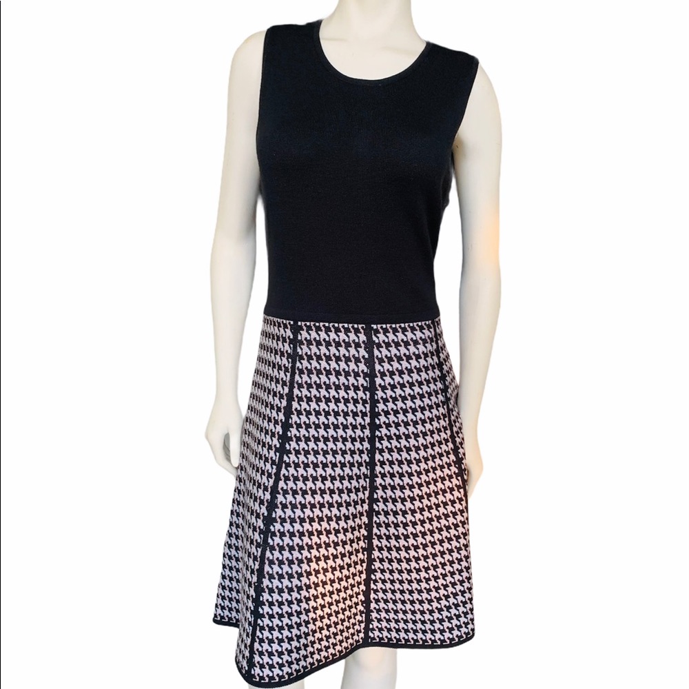 Calvin Klein Sleeveless Houndstooth Sweater Dress